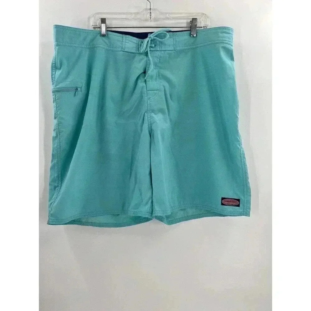 Vineyard Vines Board Shorts Men's 42 Aqua Blue Performance Swim Trunks 42"x9"
